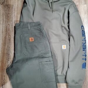 Carhartt Olive Hoodie and Pants Combo